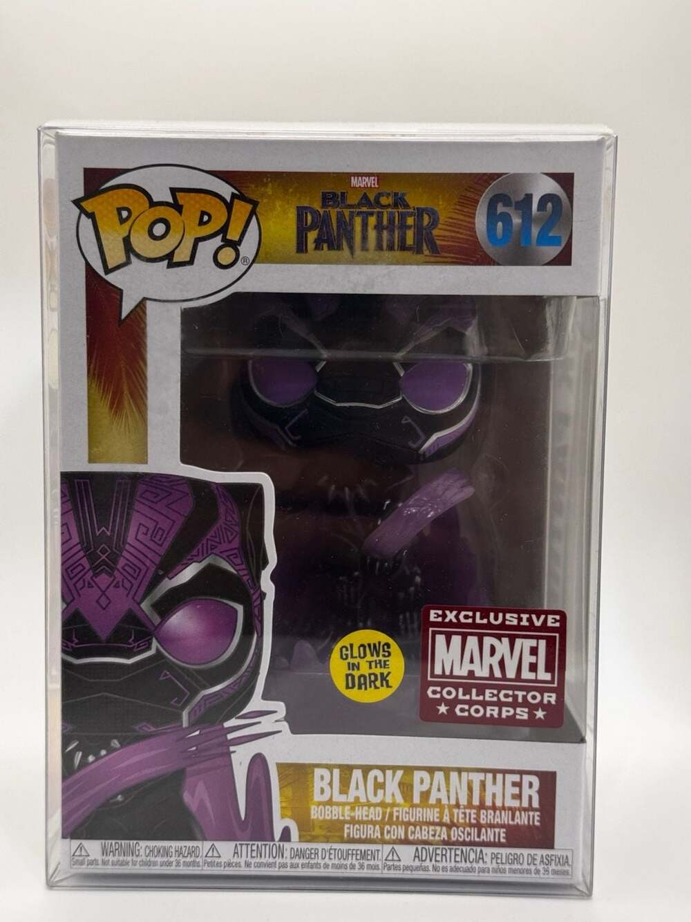 Funko Pop! Marvel Black Panther #612 Glow in the Dark Collector Corps Exclusive